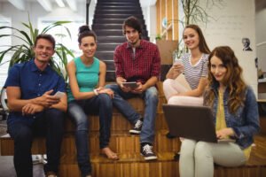 Gen Z founders network members at a casual offline meetup