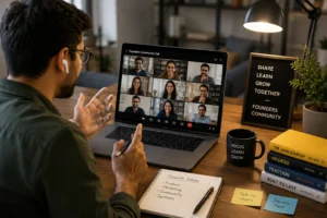Founders getting growth advice without a consultant in a community call